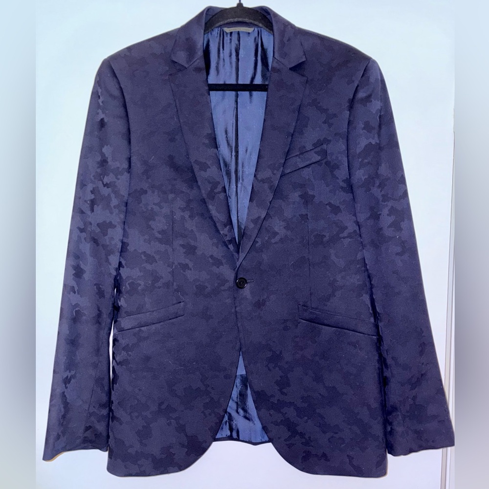 John Varvatos Midnight Blue Tuxedo Camo Jacket